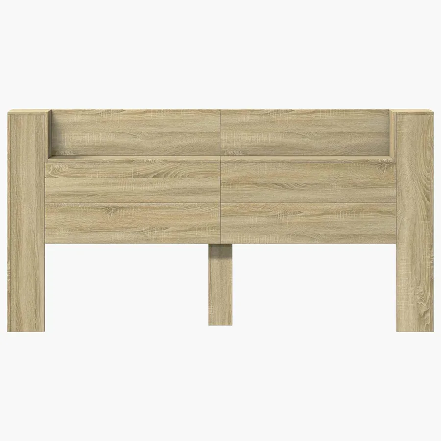 Tête de lit de rangement avec LED Chêne Sonoma - 5