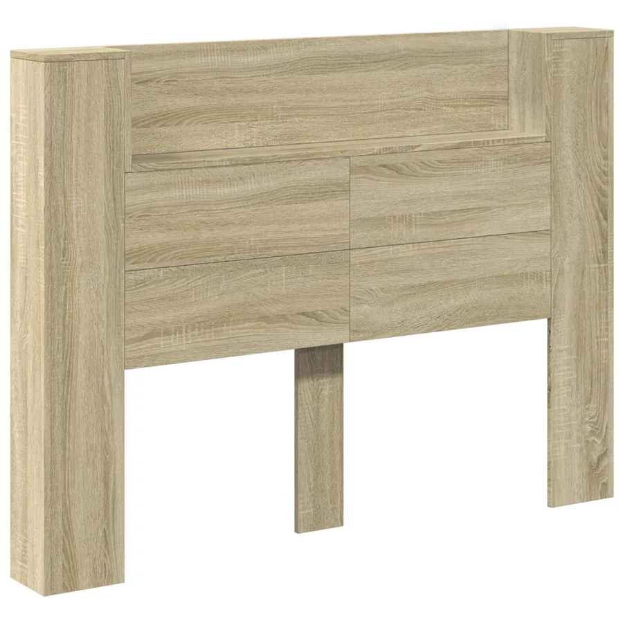 Tête de lit de rangement avec LED Chêne Sonoma - 2