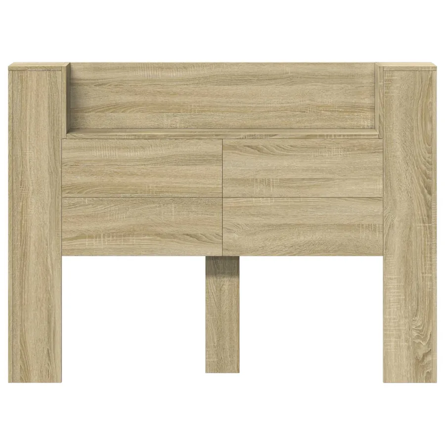 Tête de lit de rangement avec LED Chêne Sonoma - 5
