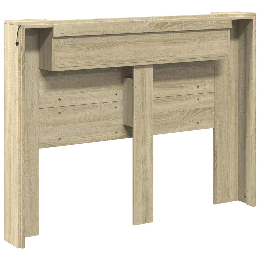 Tête de lit de rangement avec LED Chêne Sonoma - 7