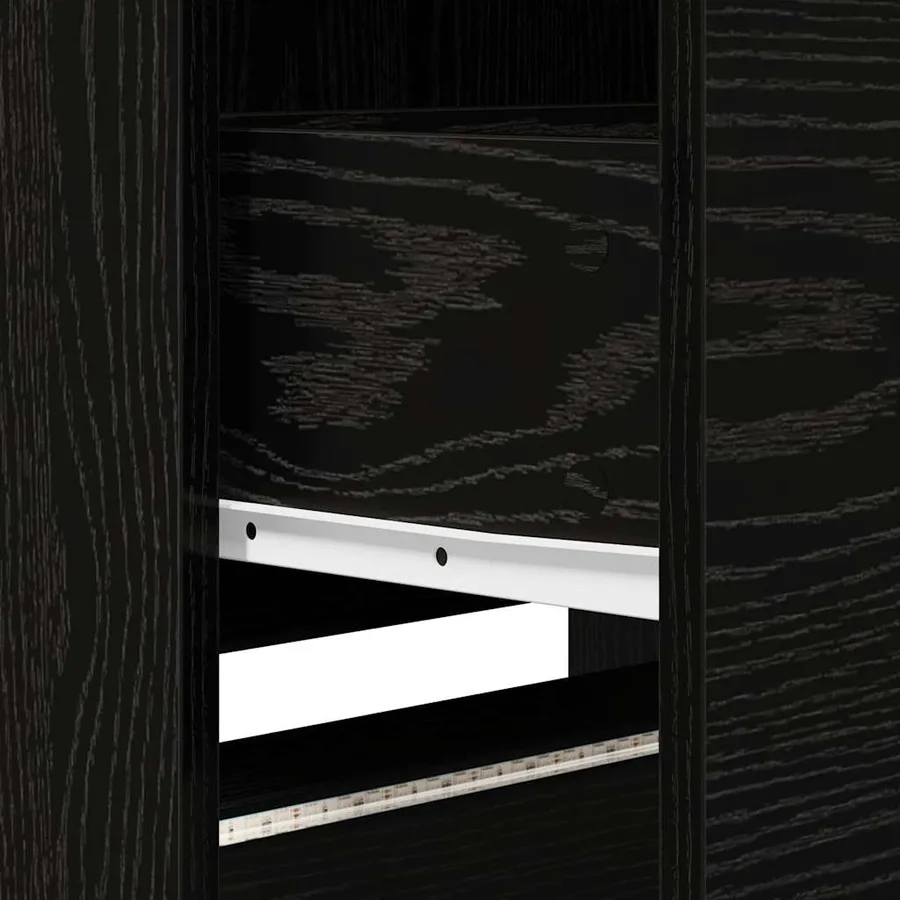 Meuble TV avec LED avec bandes LED Chêne Noir 165 x 34 x 40 cm - 11