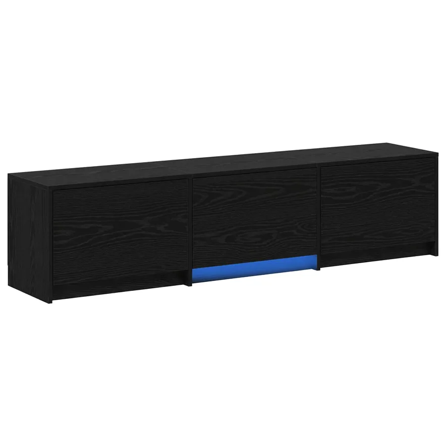 Meuble TV avec LED avec bandes LED Chêne Noir 165 x 34 x 40 cm - 2