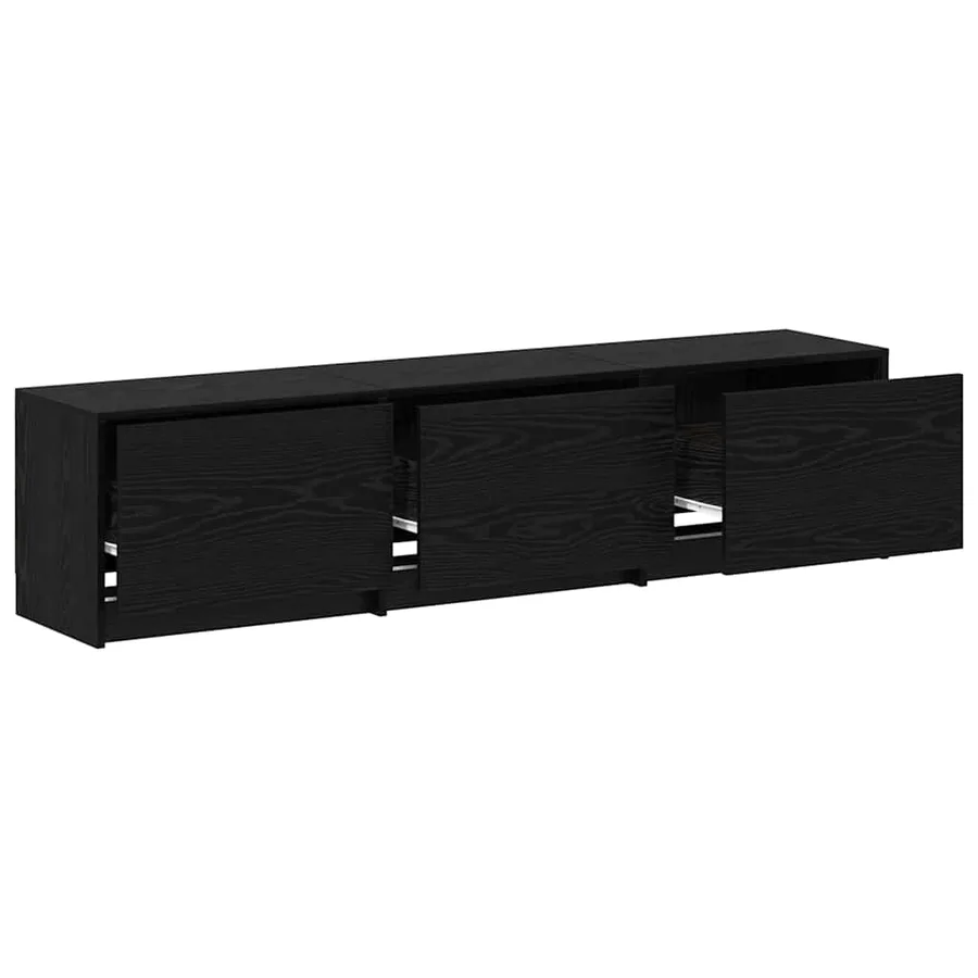 Meuble TV avec LED avec bandes LED Chêne Noir 165 x 34 x 40 cm - 6