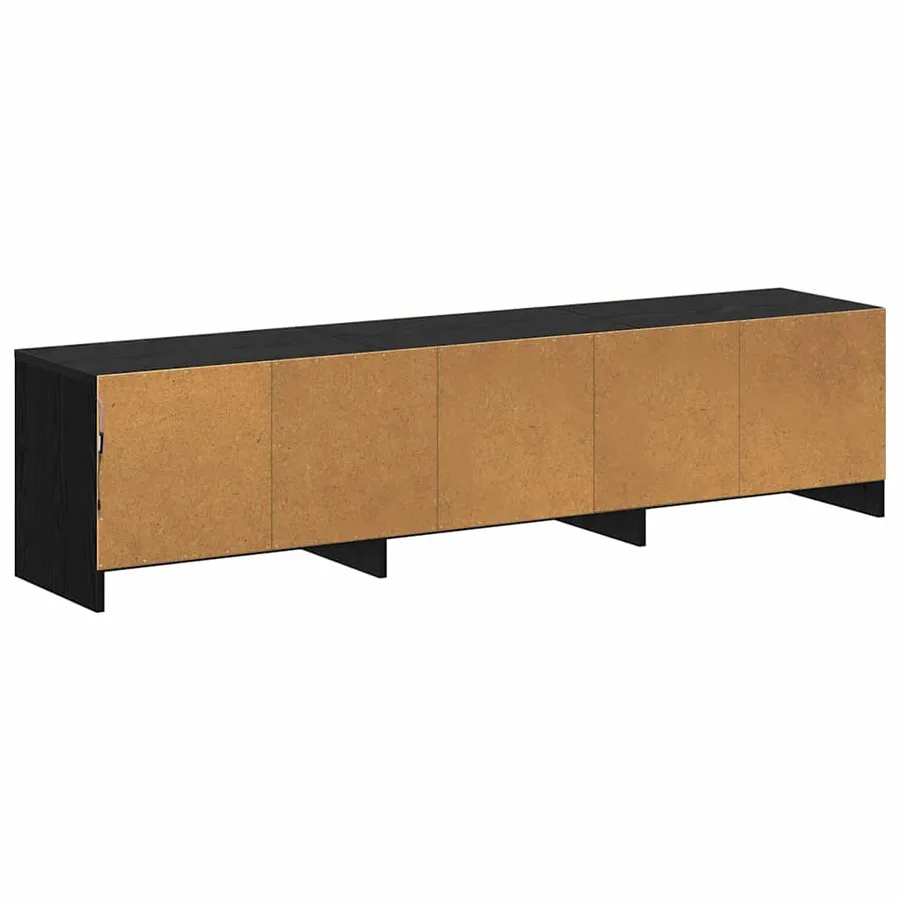 Meuble TV avec LED avec bandes LED Chêne Noir 165 x 34 x 40 cm - 9