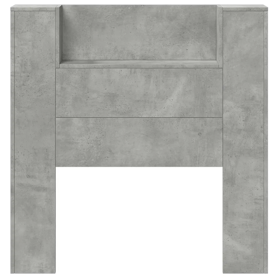 Tête de lit de rangement avec LED Gris béton Bois d'ingénierie - 5