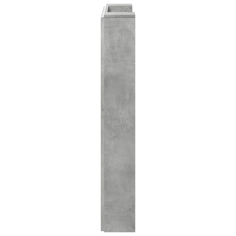 Tête de lit de rangement avec LED Gris béton Bois d'ingénierie - 6