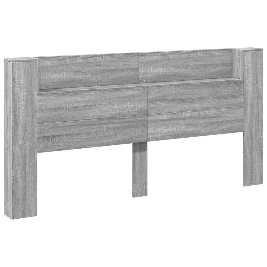 Tête de lit de rangement avec LED Sonoma gris Bois d'ingénierie - 2