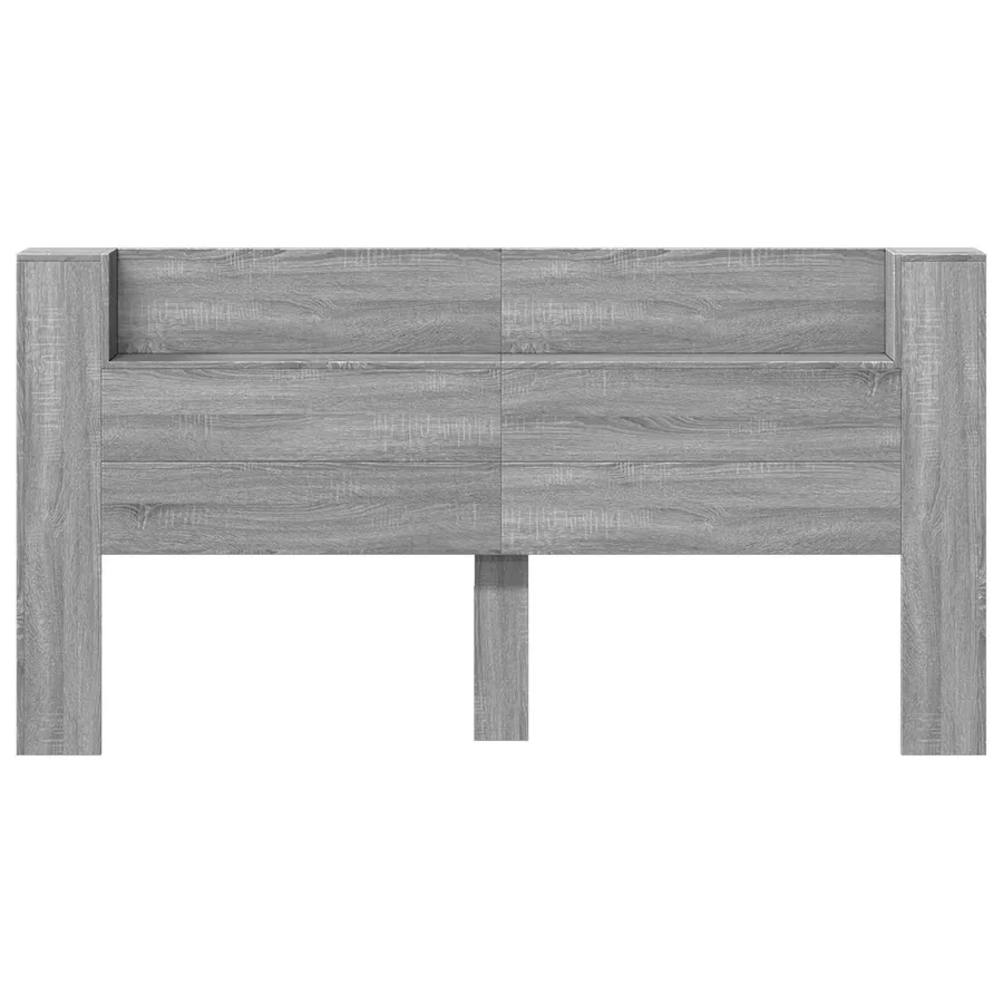 Tête de lit de rangement avec LED Sonoma gris Bois d'ingénierie - 5