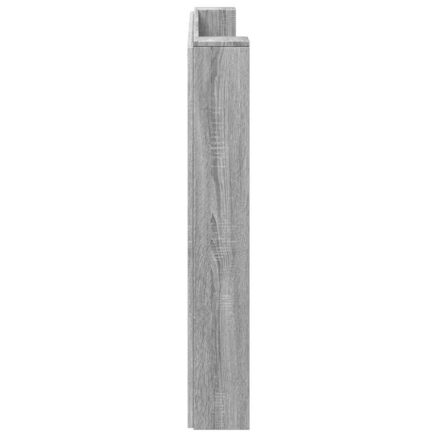 Tête de lit de rangement avec LED Sonoma gris Bois d'ingénierie - 6