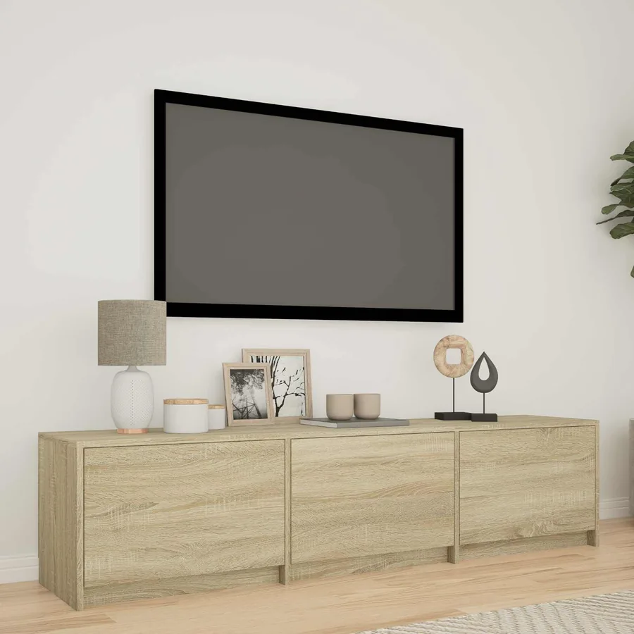 Meuble TV avec LED 165 x 34 x 40 cm Chêne Sonoma