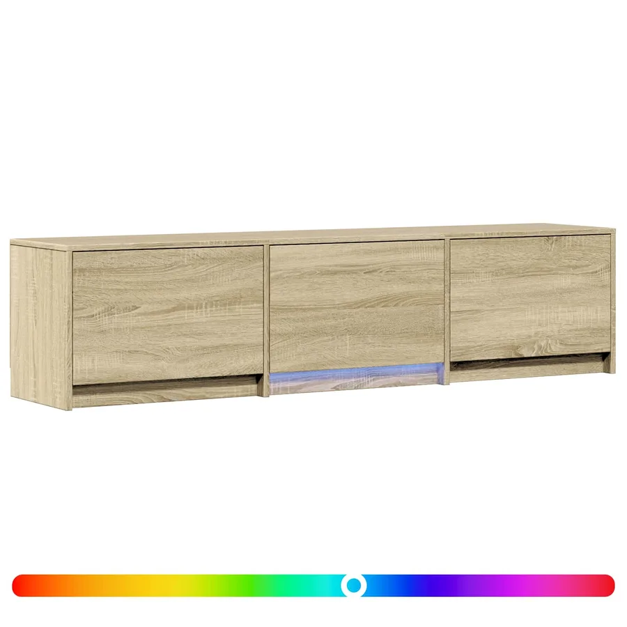 Meuble TV avec LED 165 x 34 x 40 cm Chêne Sonoma - 2