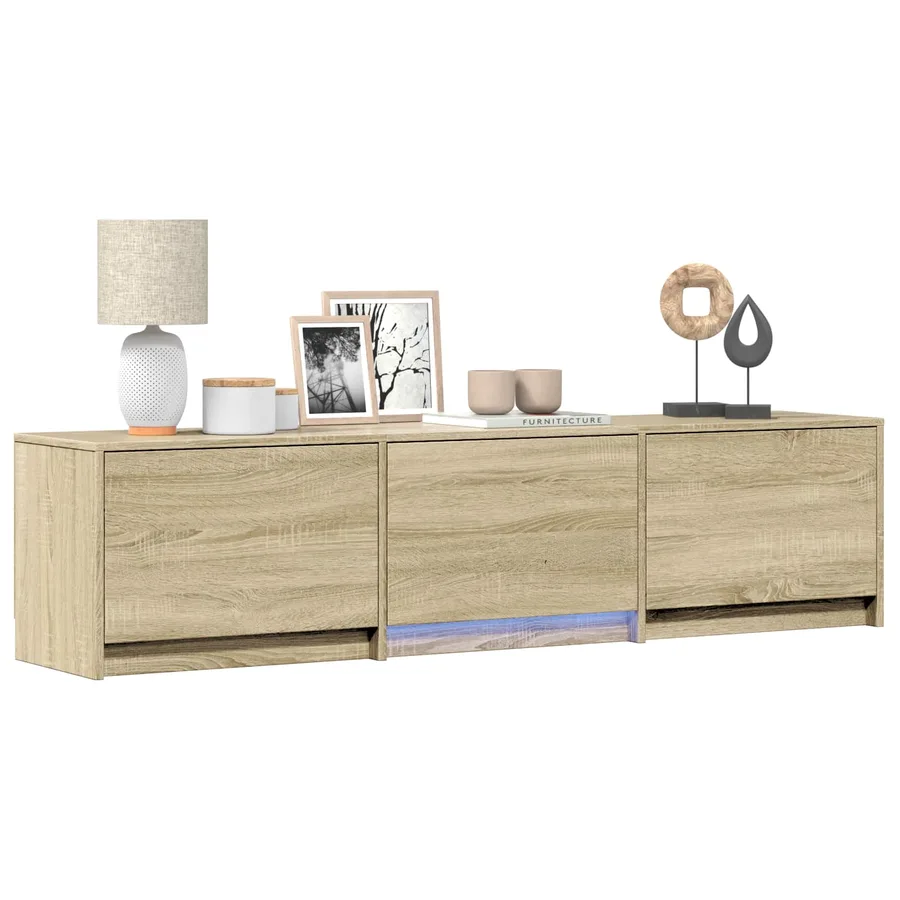 Meuble TV avec LED 165 x 34 x 40 cm Chêne Sonoma - 3