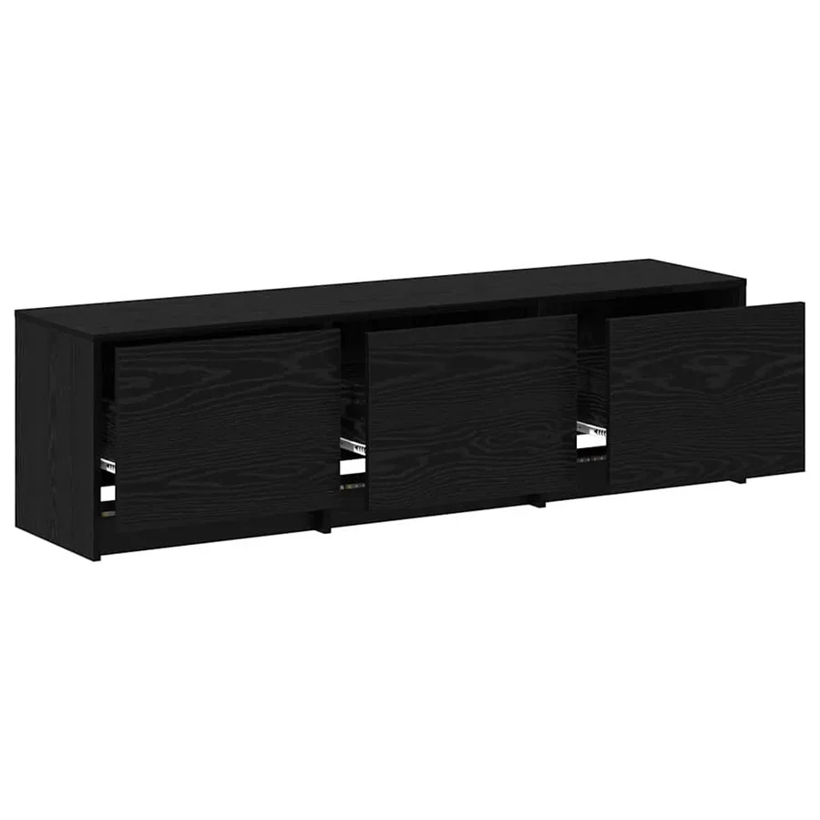 Meuble TV avec LED avec bandes LED Chêne Noir 140 x 34 x 40 cm - 6