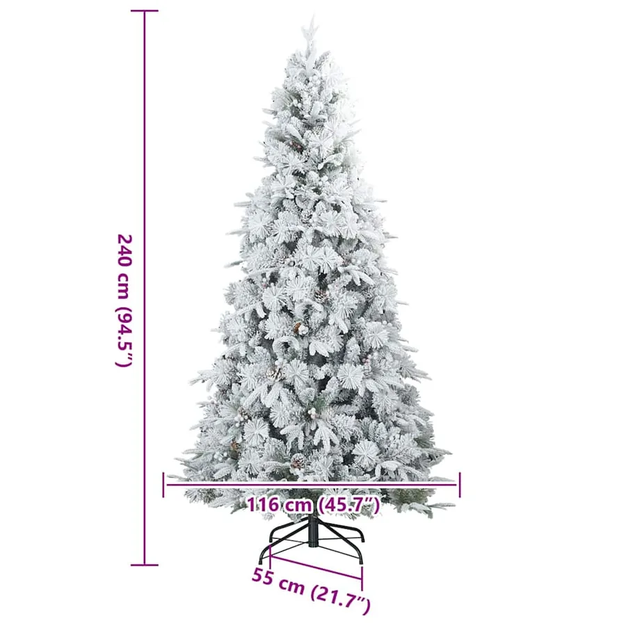 Sapin de Noël Artificiel à Branches Articulées Blanc 240 cm - 13
