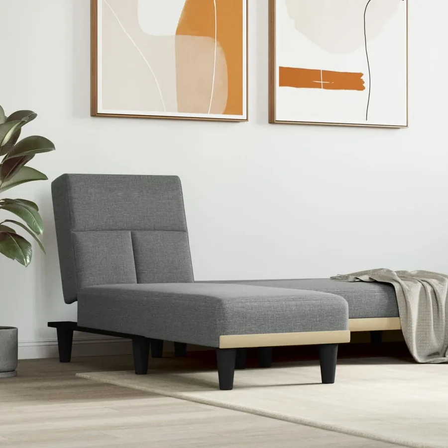 Chaise longue gris foncé tissu