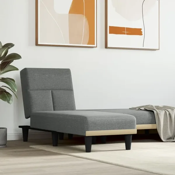 Chaise longue gris foncé tissu