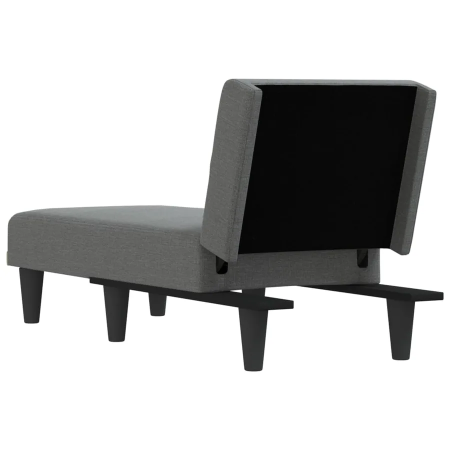 Chaise longue gris foncé tissu - 5