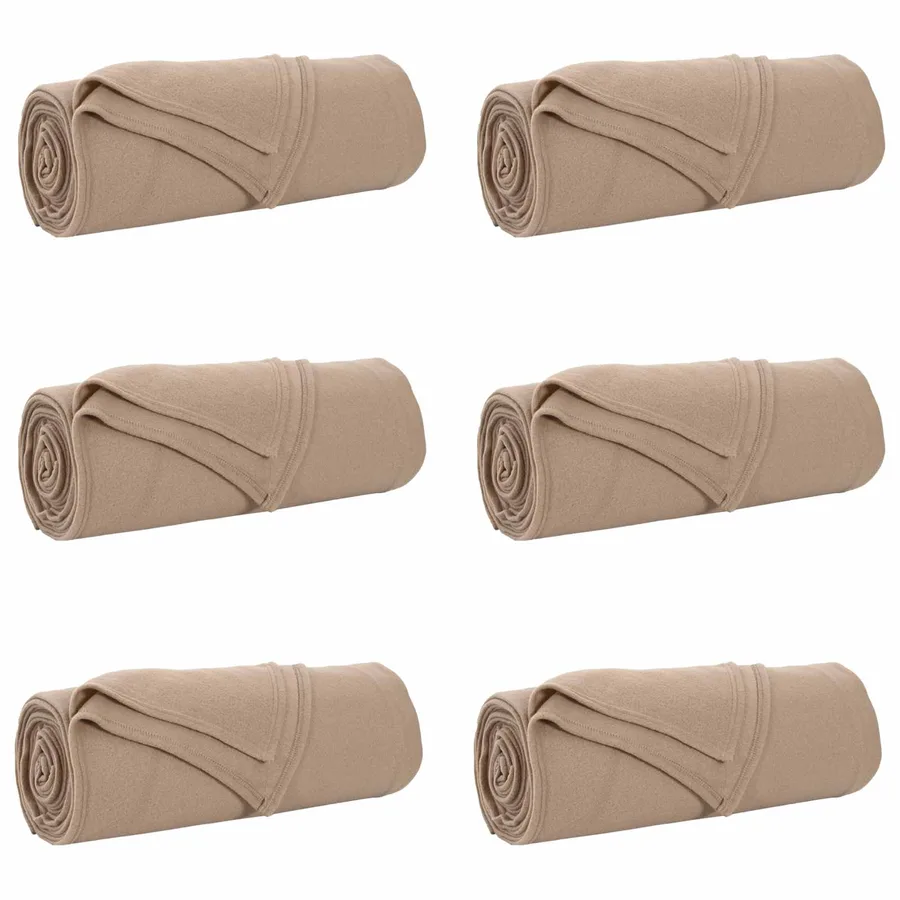 Couvertures à jeter 6 pcs Camel 280 x 210 cm Toison - 2