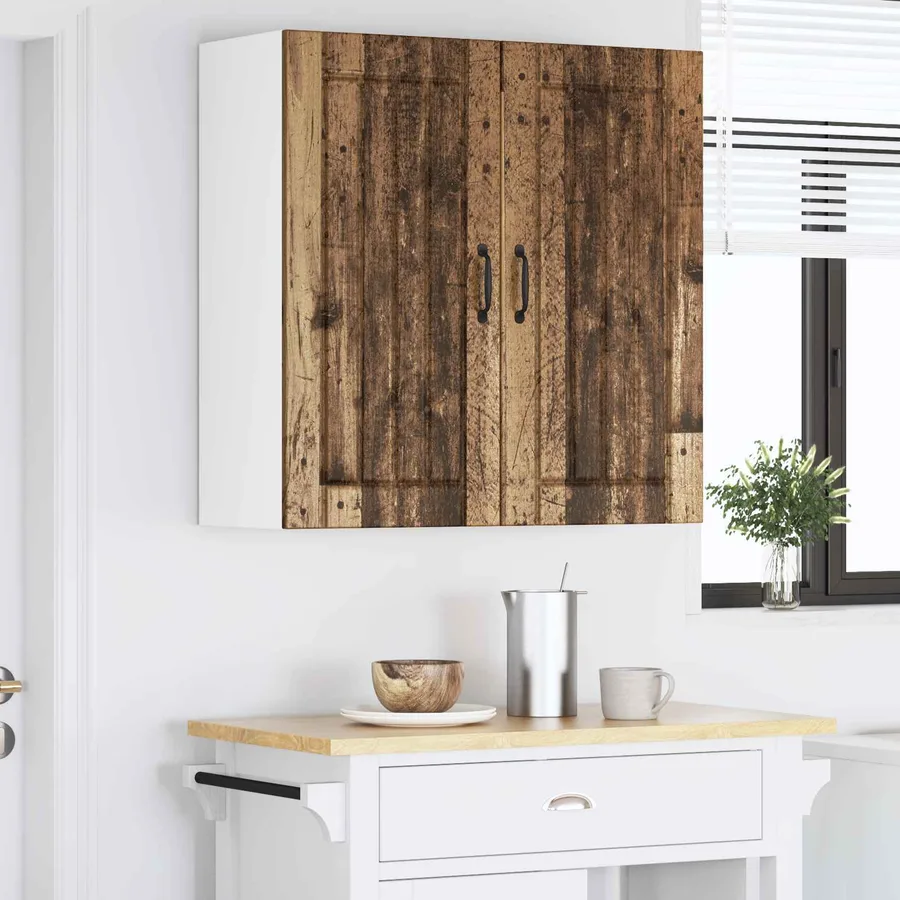 Meuble mural LUCCA Bois ancien 80 x 31 x 80 cm - 4