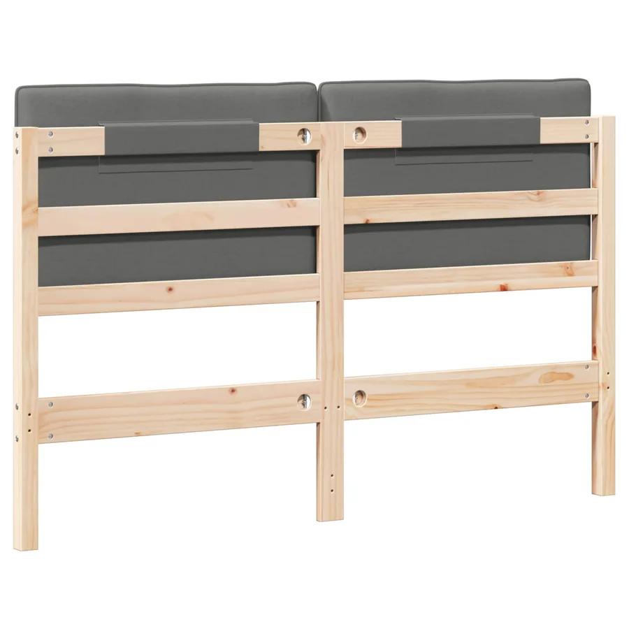 Tête de lit capitonnée Marron et gris clair 150 cm Pin massif - 6