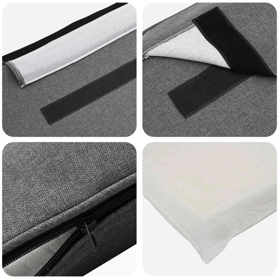 Tête de lit capitonnée Marron et gris clair 150 cm Pin massif - 7