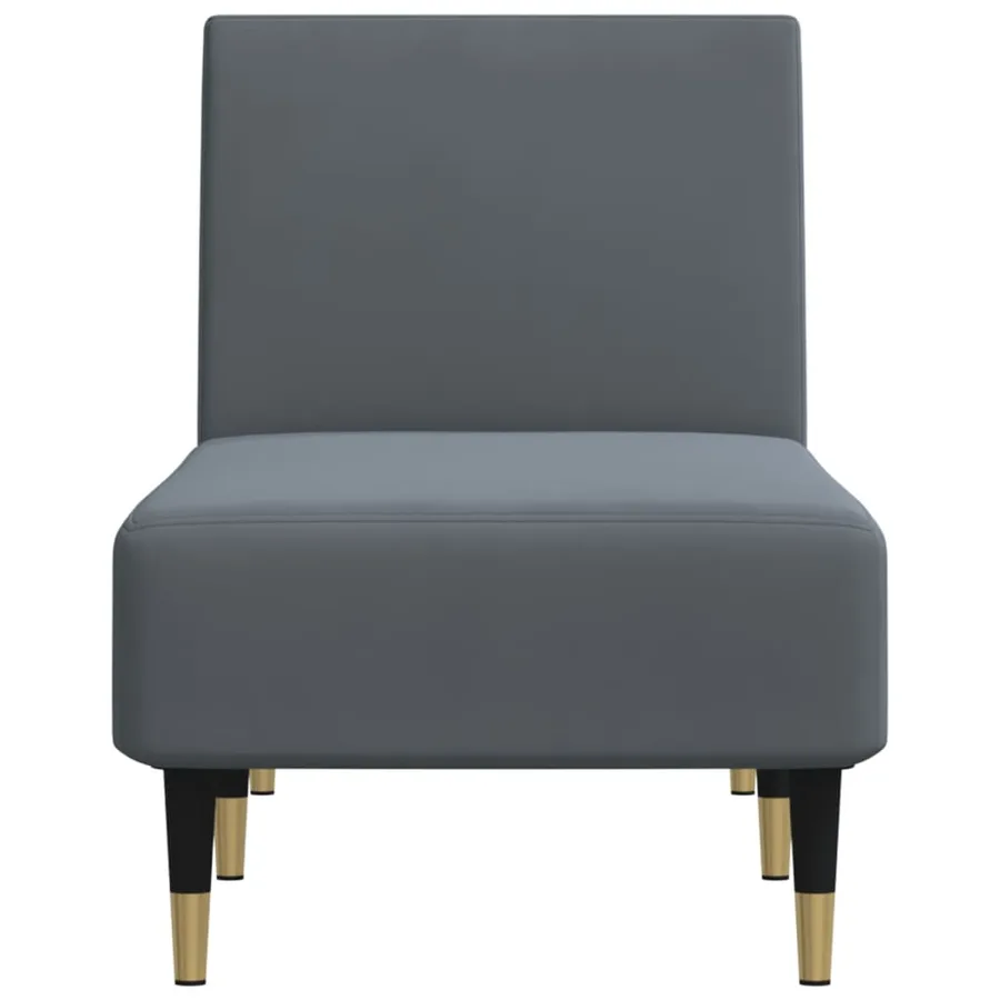 Chaise longue gris foncé velours - 4