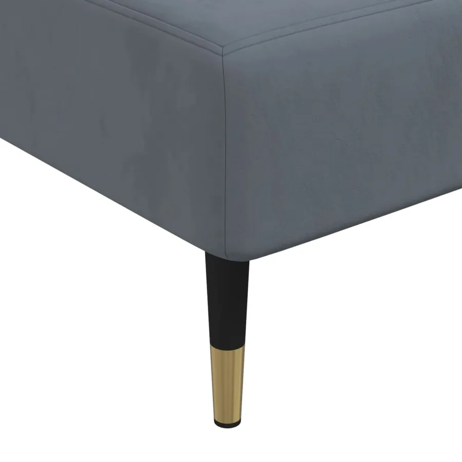 Chaise longue gris foncé velours - 7