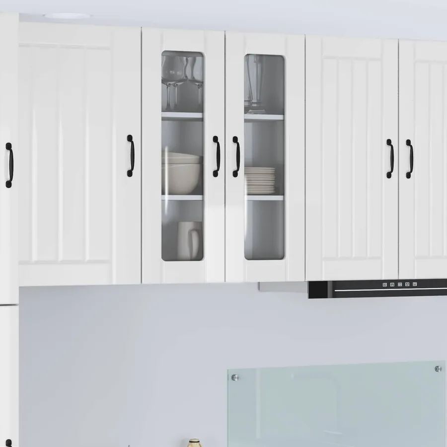 Cabinet en verre mural LUCCA Blanc brillant 60 x 31 x 80 cm