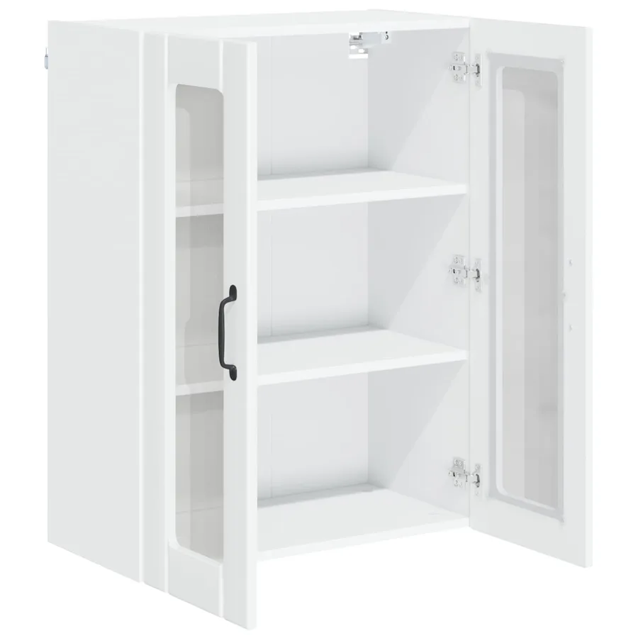 Cabinet en verre mural LUCCA Blanc brillant 60 x 31 x 80 cm - 5