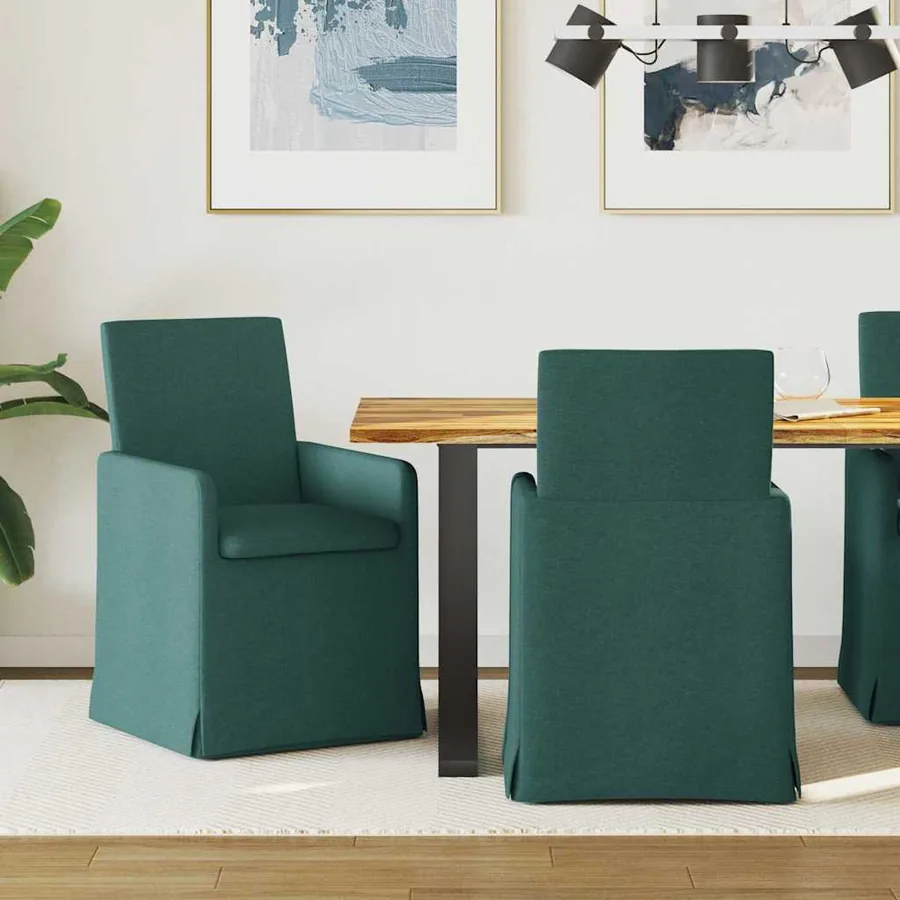 Chaises de salle à manger 2 pcs Vert foncé 57 x 67 x 95 cm