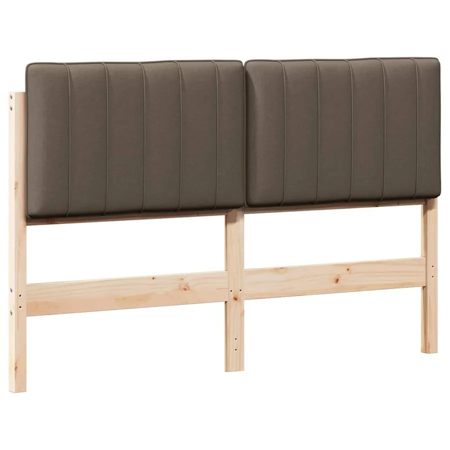 Tête de lit capitonnée Marron et Taupe 135 cm Pin massif - 2