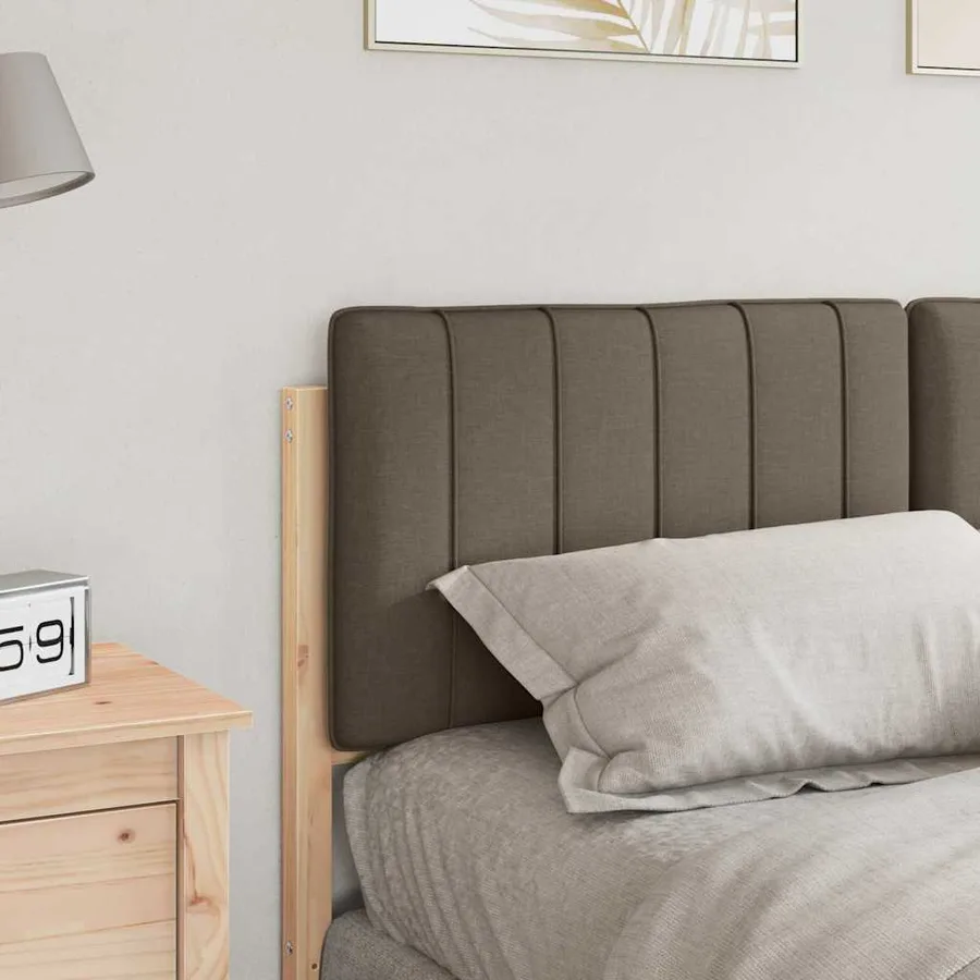 Tête de lit capitonnée Marron et Taupe 135 cm Pin massif - 3