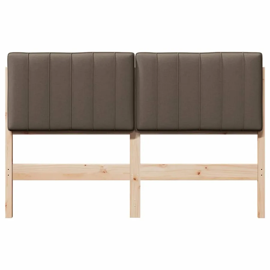 Tête de lit capitonnée Marron et Taupe 135 cm Pin massif - 4