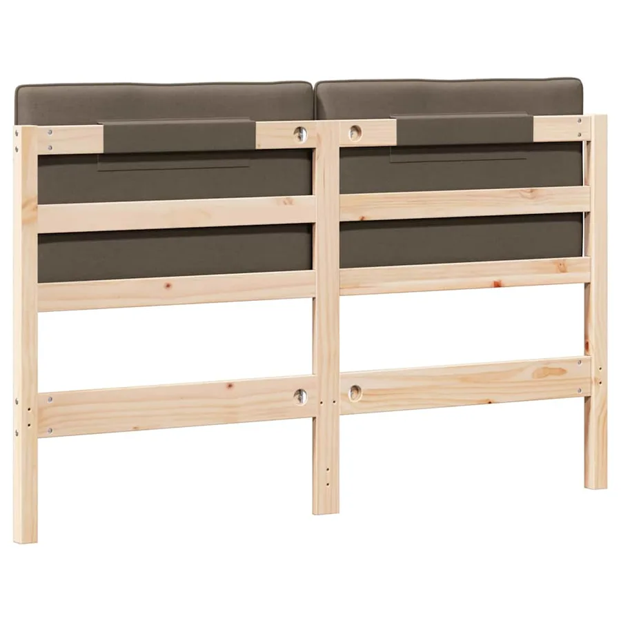 Tête de lit capitonnée Marron et Taupe 135 cm Pin massif - 6