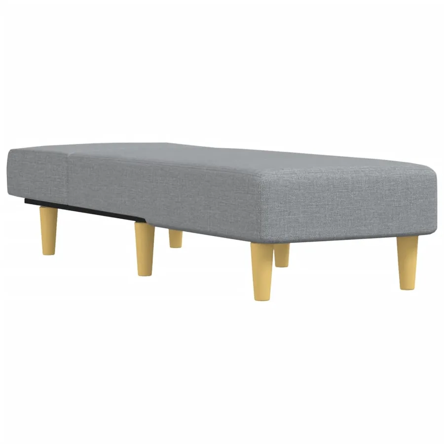 Chaise longue gris clair tissu - 3