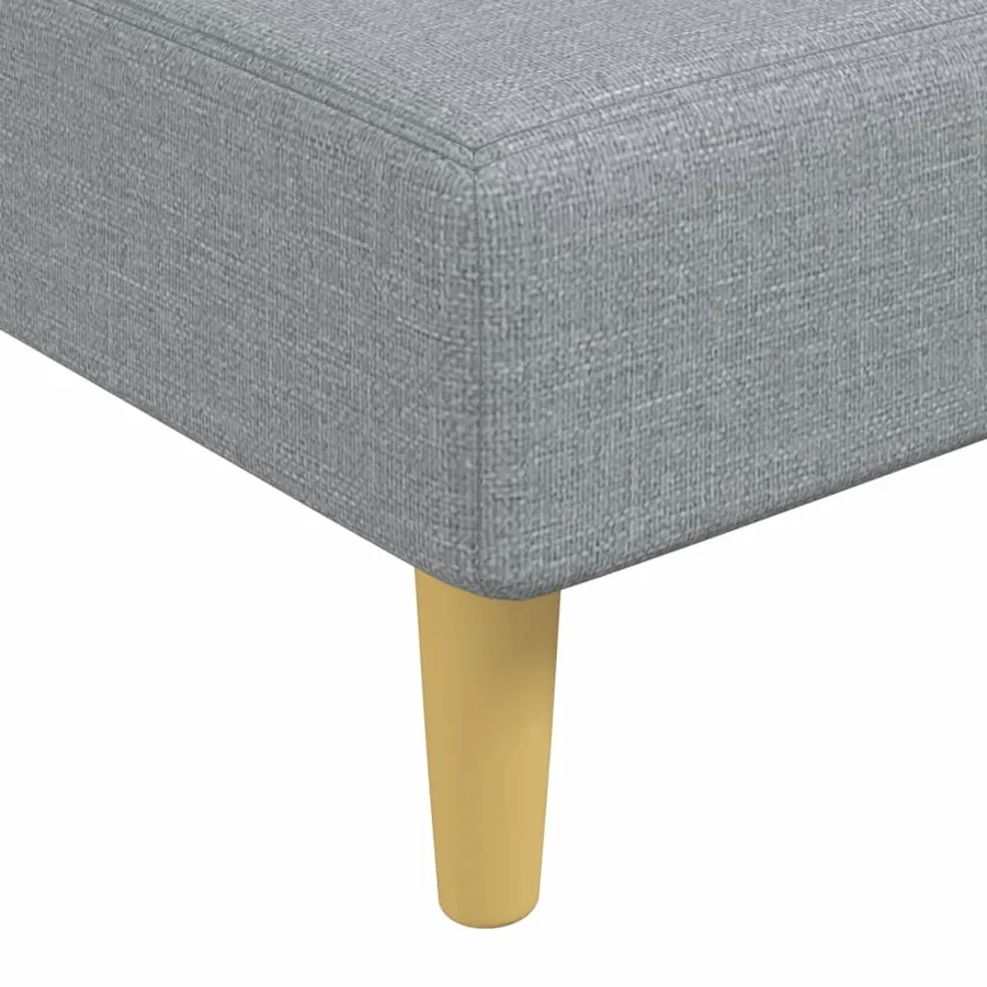 Chaise longue gris clair tissu - 7
