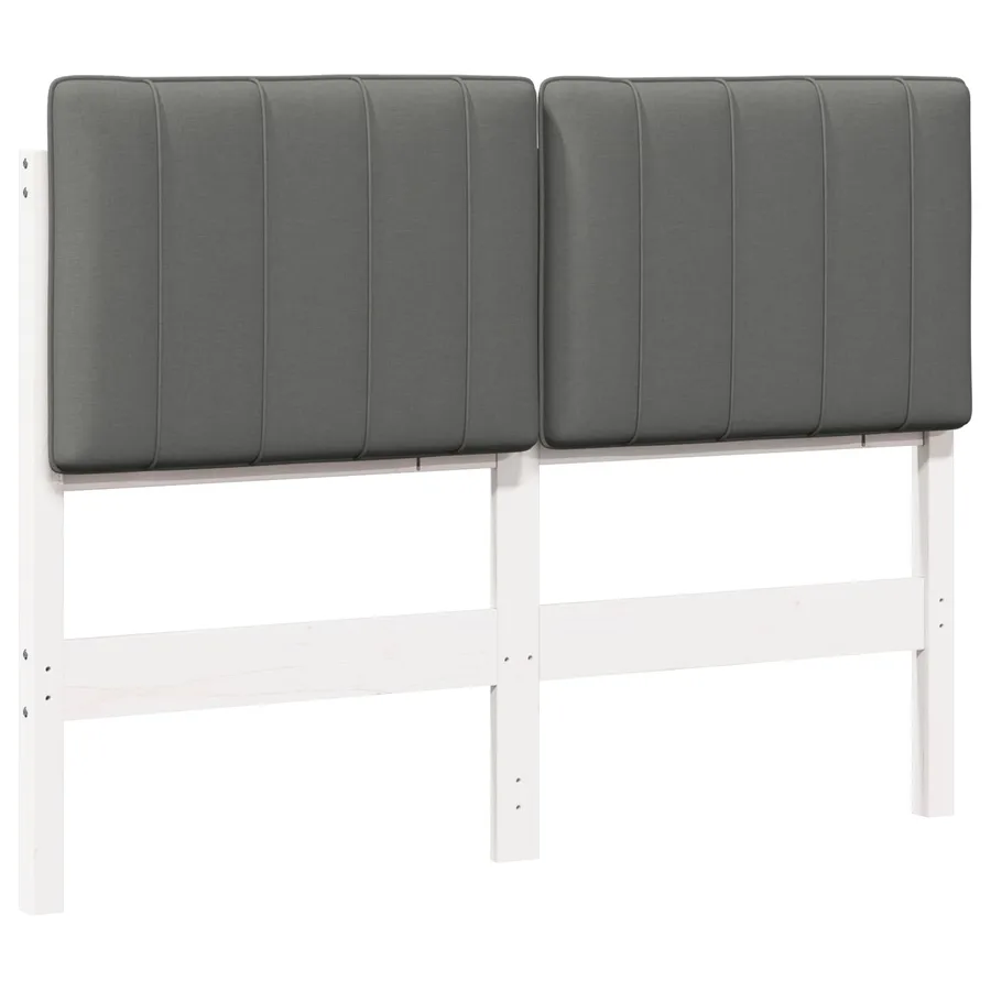 Tête de lit capitonnée Blanc et gris clair 120 cm Pin massif - 2