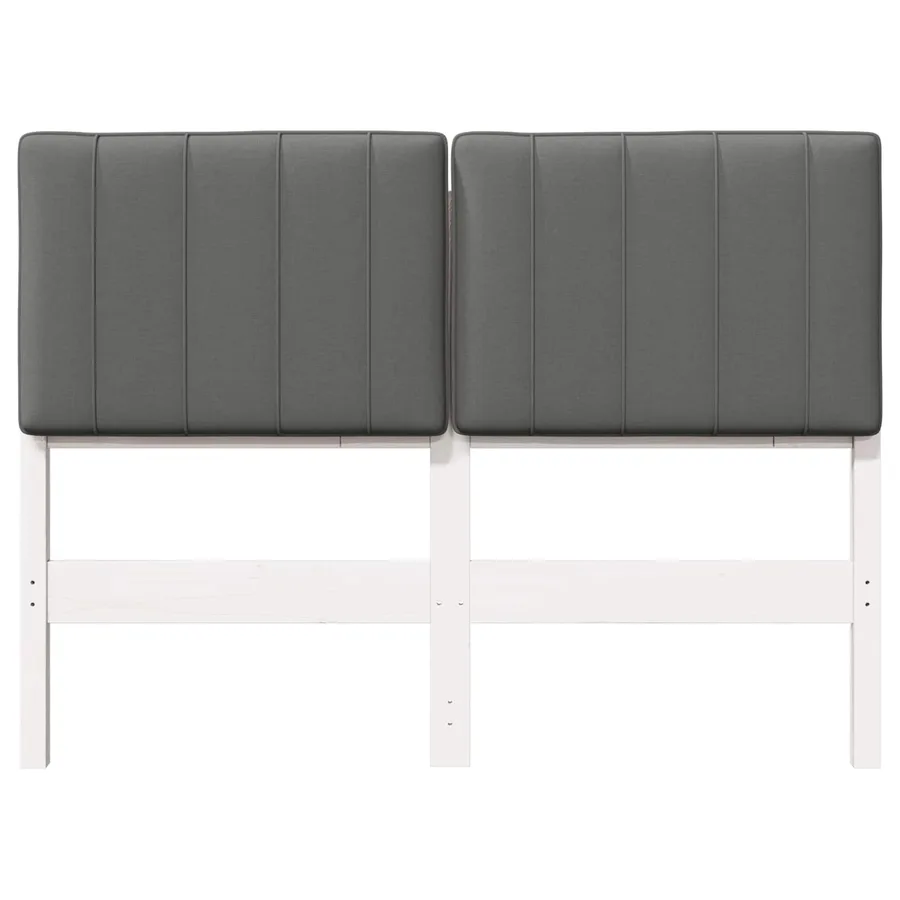 Tête de lit capitonnée Blanc et gris clair 120 cm Pin massif - 4