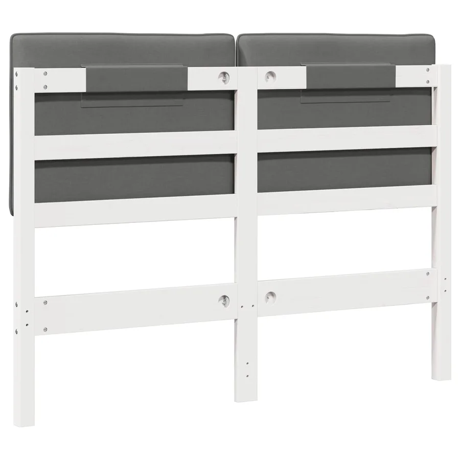 Tête de lit capitonnée Blanc et gris clair 120 cm Pin massif - 6