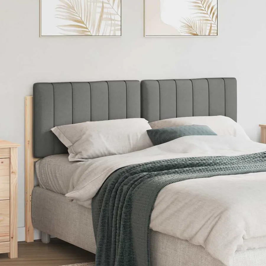 Tête de lit capitonnée Marron et gris clair 140 cm Pin massif