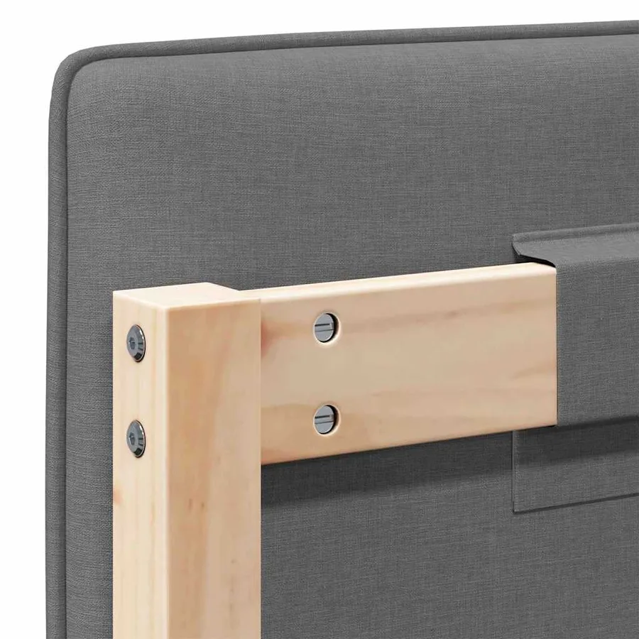 Tête de lit capitonnée Marron et gris clair 140 cm Pin massif - 10
