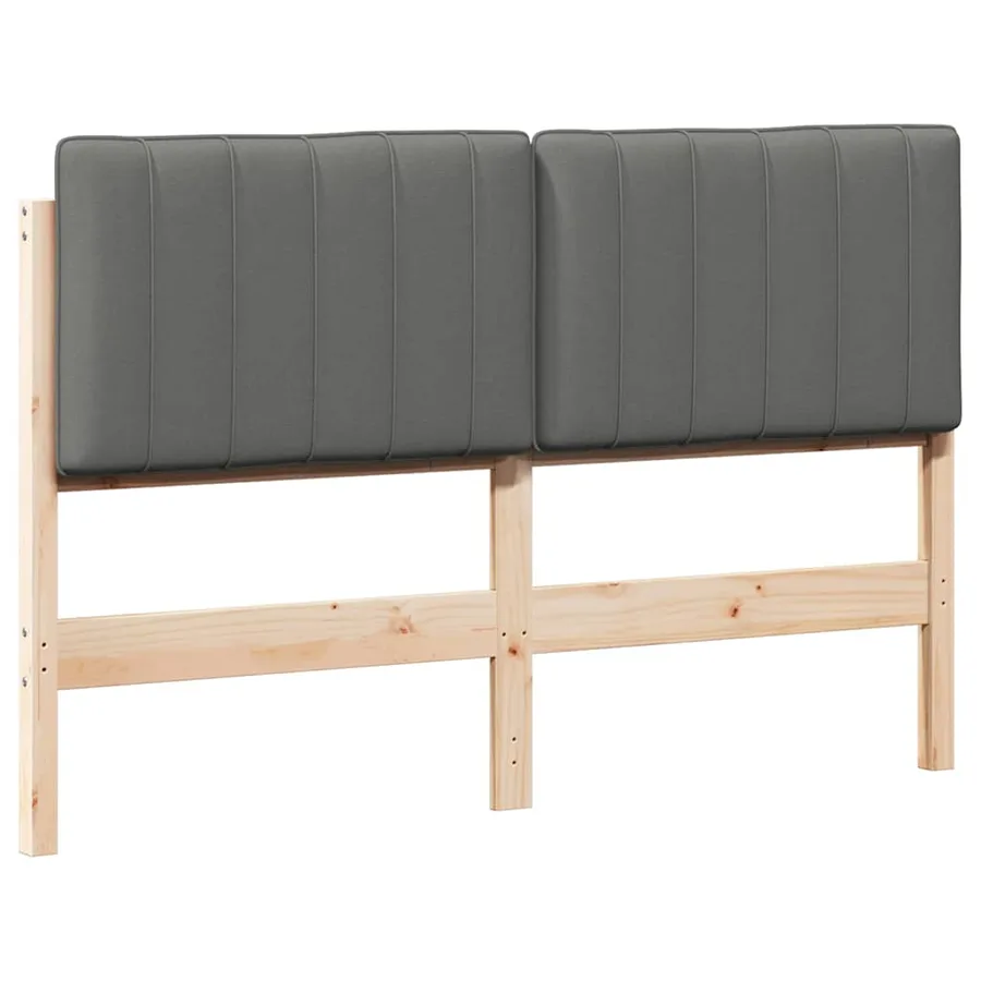 Tête de lit capitonnée Marron et gris clair 140 cm Pin massif - 2