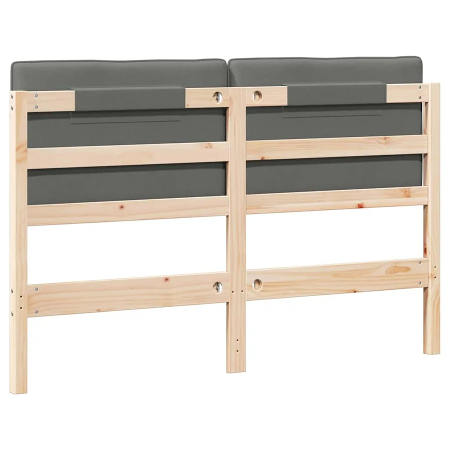 Tête de lit capitonnée Marron et gris clair 140 cm Pin massif - 6