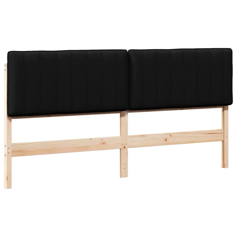 Tête de lit capitonnée Marron et Noir 180 cm Pin massif - 2