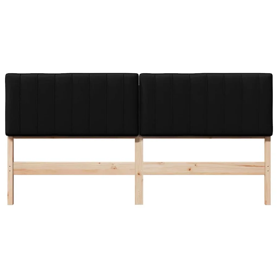 Tête de lit capitonnée Marron et Noir 180 cm Pin massif - 4