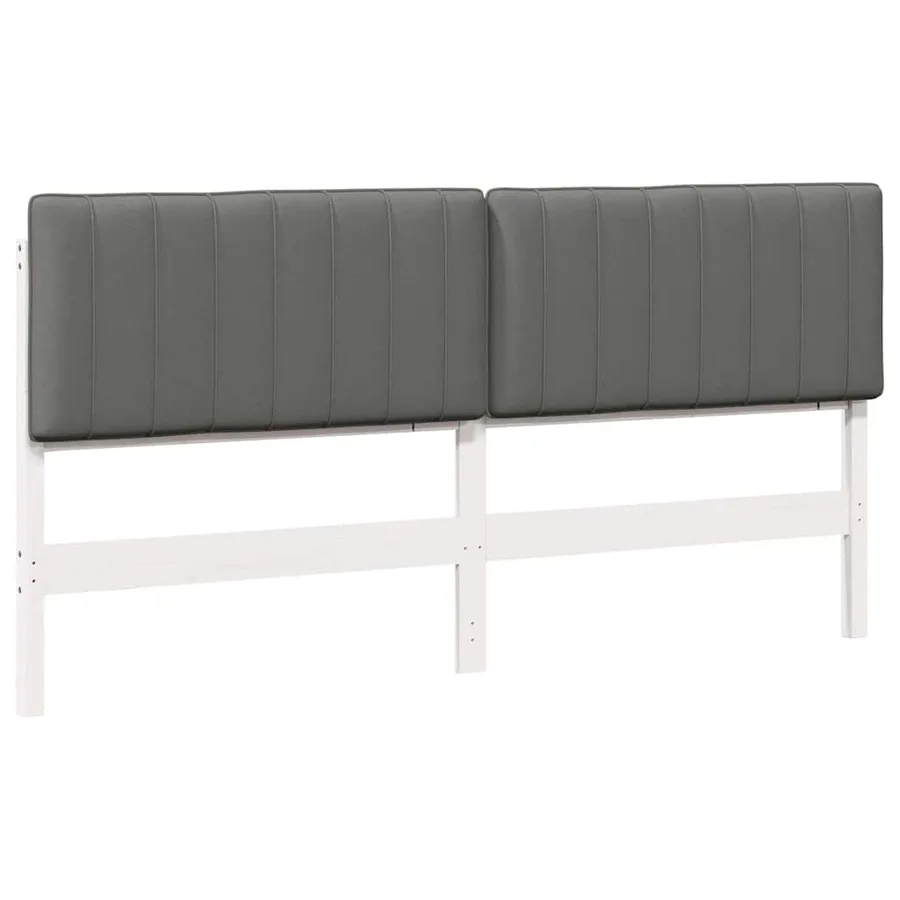 Tête de lit capitonnée Blanc et gris clair 180 cm Pin massif - 2
