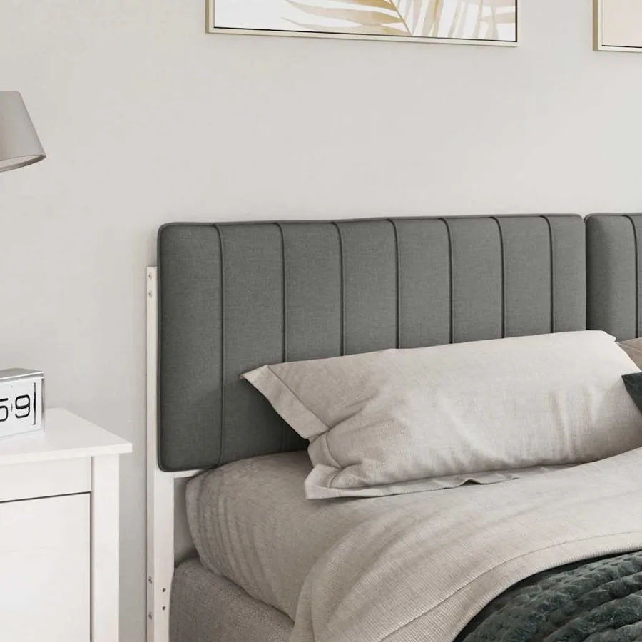 Tête de lit capitonnée Blanc et gris clair 180 cm Pin massif - 3