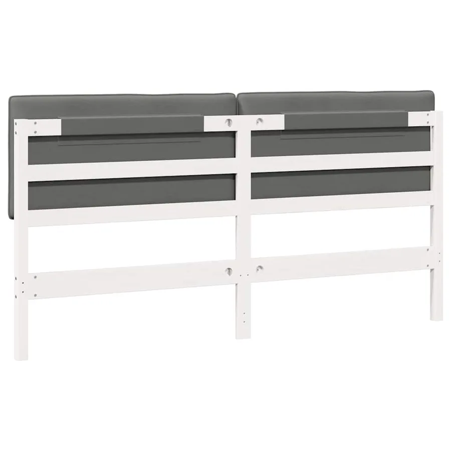 Tête de lit capitonnée Blanc et gris clair 180 cm Pin massif - 6