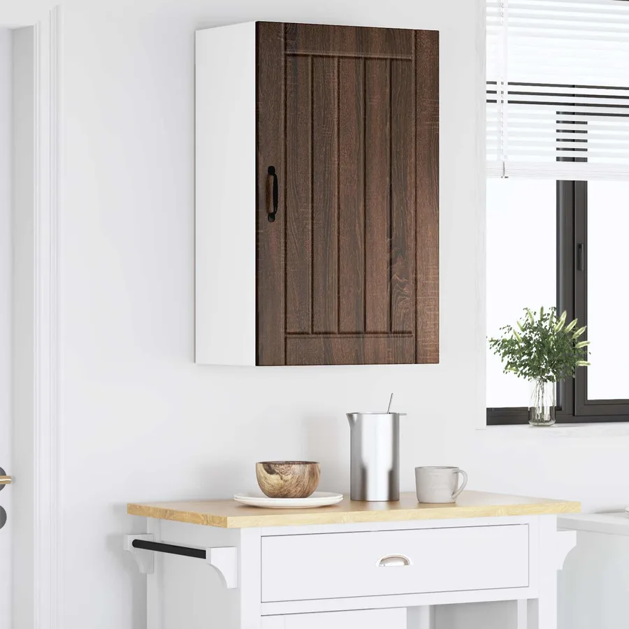 Meuble mural LUCCA Chêne brun 50 x 31 x 80 cm Bois d'ingénierie - 4