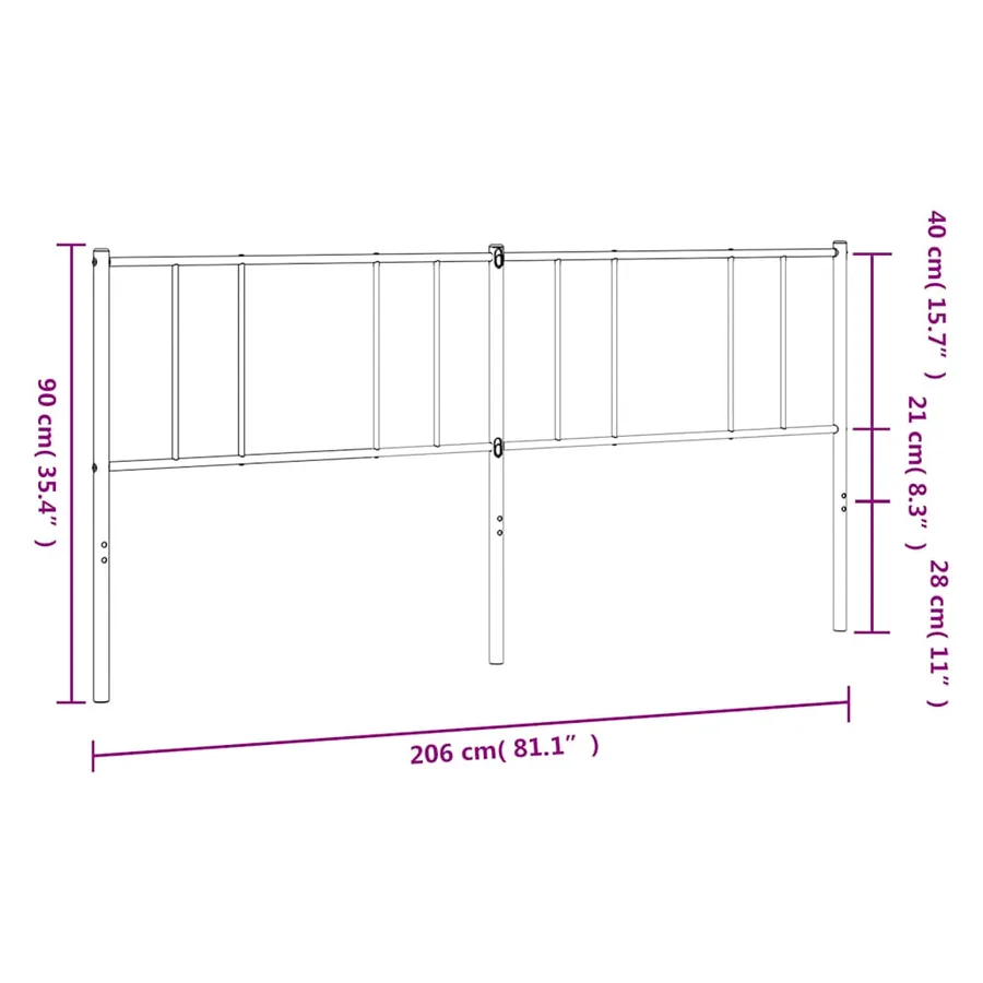 Tête de lit de remplacement métal blanc 200 cm - 8